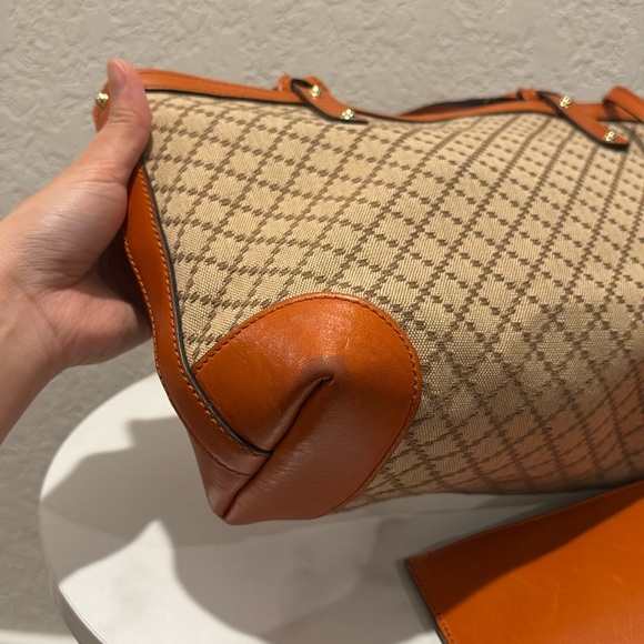 GUCCI with pouch Diamante Craft Hand Tote Bag Canvas Leather Beige - Picture 12 of 15